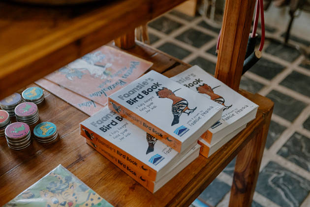 Books on display in curio shop