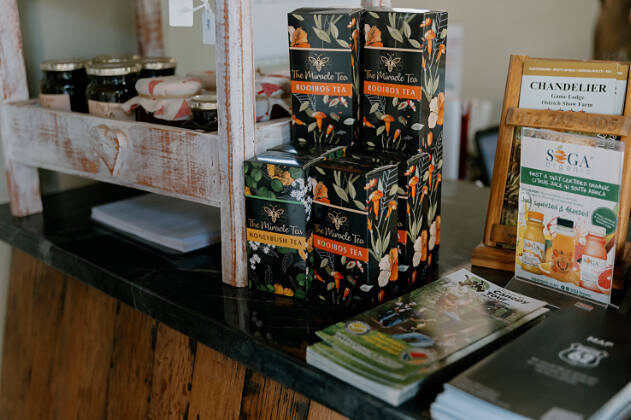 Rooibos Tea and booklet stand
